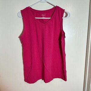 Christopher & Banks Layer Your Look Pink Sleeveless V-Neck Tank Top